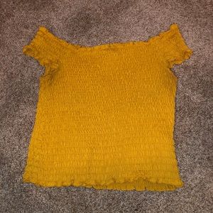 off the shoulder crop shirt